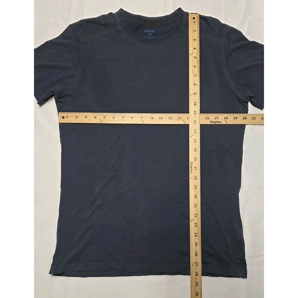 Kuhl Wildfibre Organic Cotton T-Shirt Mens Navy Blue Medium Short Sleeve Shirt - Picture 2 of 6